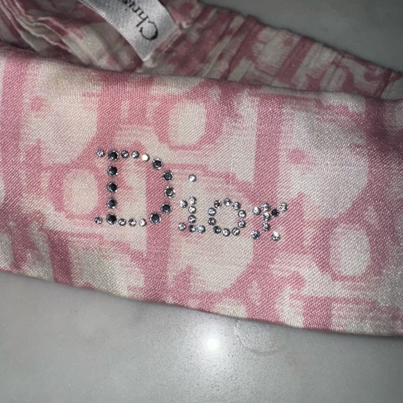 Auth Dior Pink Oblique Silk Headband - Vintage - Picture 3 of 7